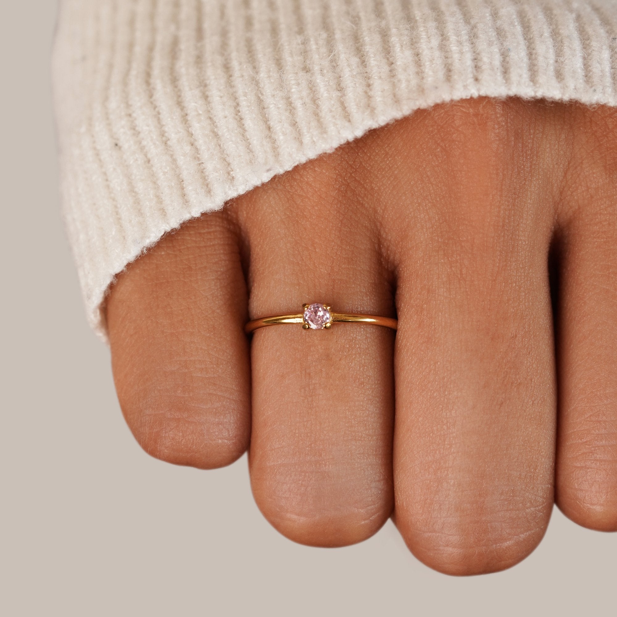 October Birthstone 18K Gouden Ring Secundaire afbeelding