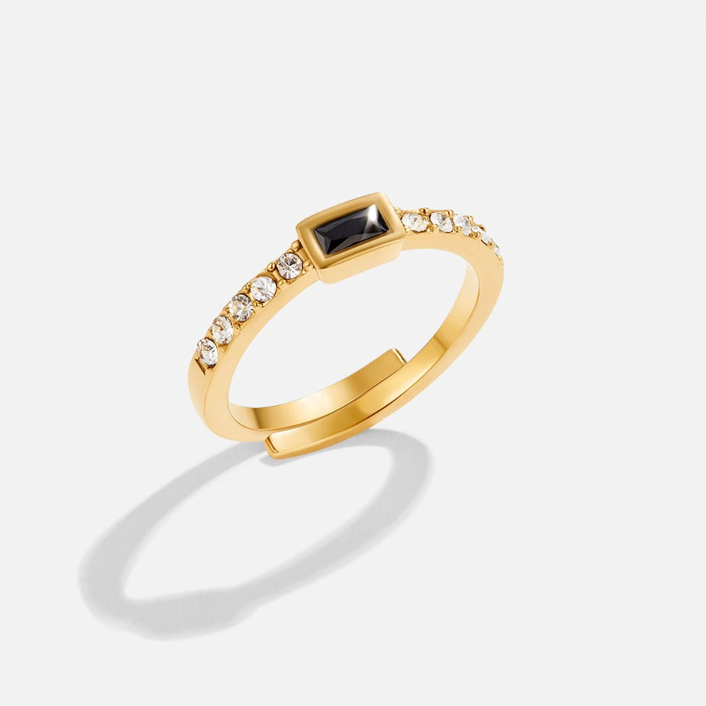 Onyx Zwarte Kristallen Ring