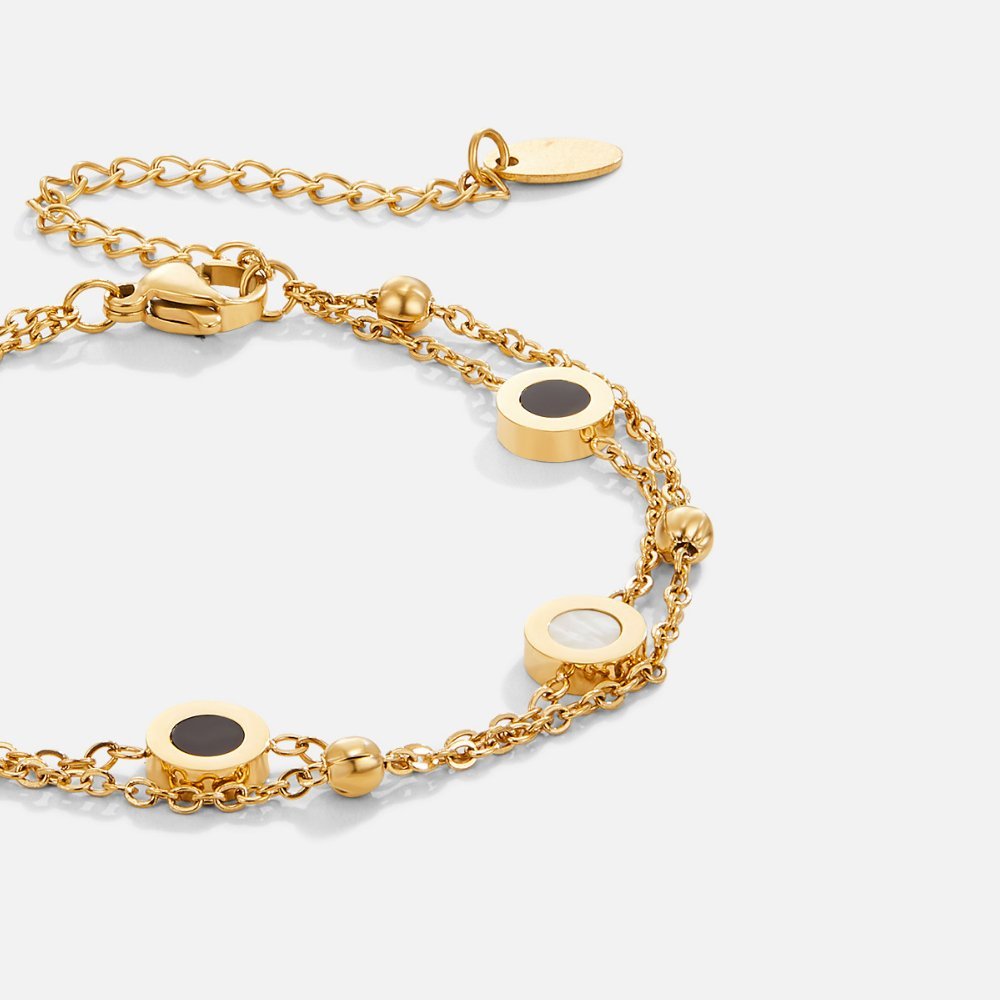 Onyx & Witte Steen Armband