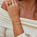 Onyx & Witte Steen Armband