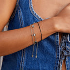Onyx & White Stone Zilveren Armband
