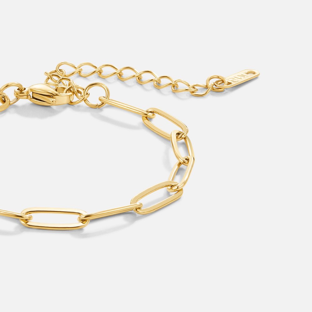 Paperclip Gouden Armband Hoofdafbeelding
