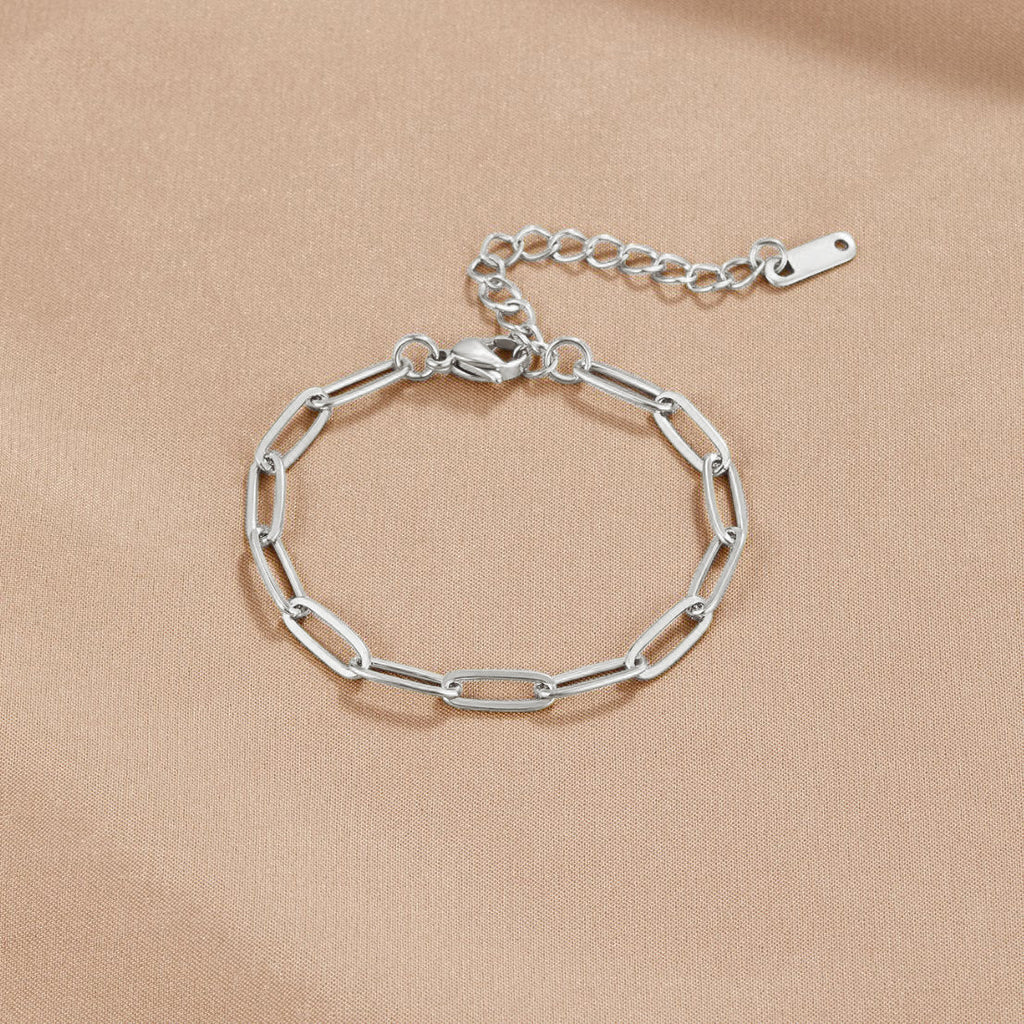 Paperclip Zilveren Armband
