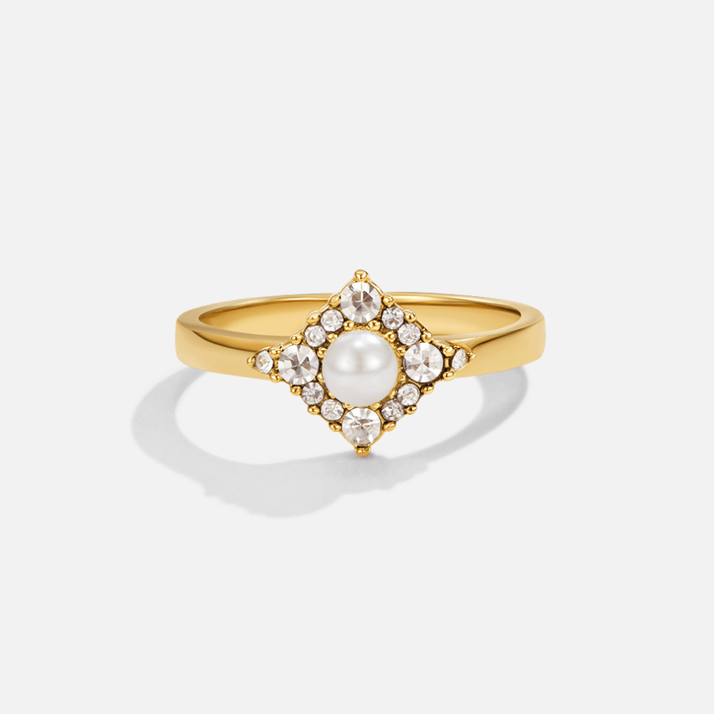 Pearl & Kristallen Eternity Ring