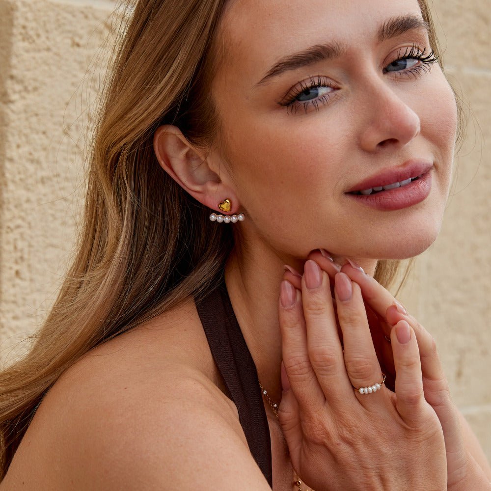 Pearl & Heart Romance Oorbellen
