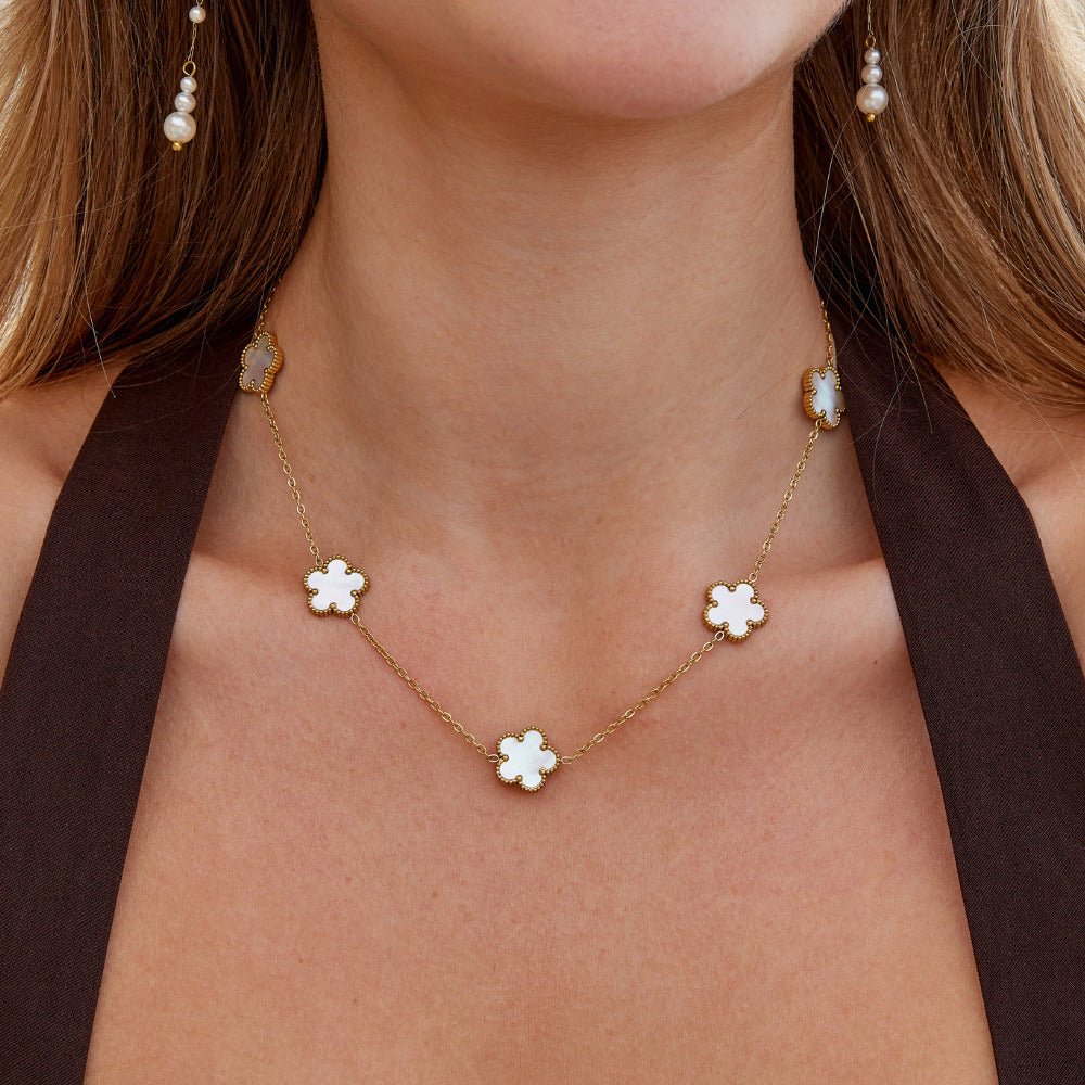 Pearl Shell Clover Ketting Secundaire afbeelding