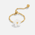 Pearl Witte Blossom Flower Ring
