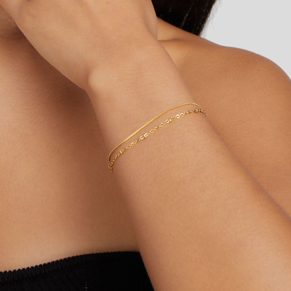 Pia Gouden Gelaagde Armband Secundaire afbeelding