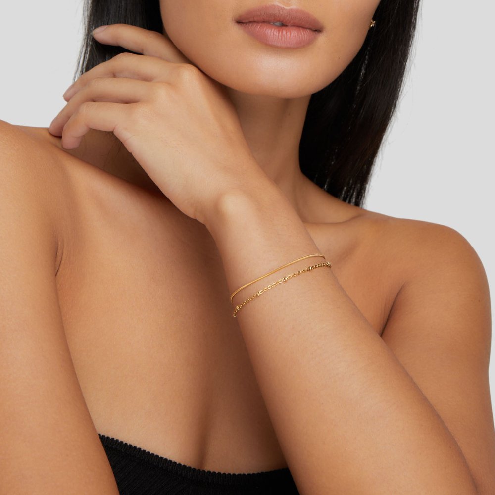 Pia Gouden Gelaagde Armband