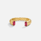 Pink Kristallen Cuff Ring