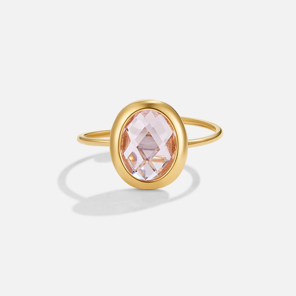 Pink Rose Kristallen Gouden Ring Hoofdafbeelding