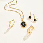 Gouden Piper Black Kristallen Drop Oorbellen