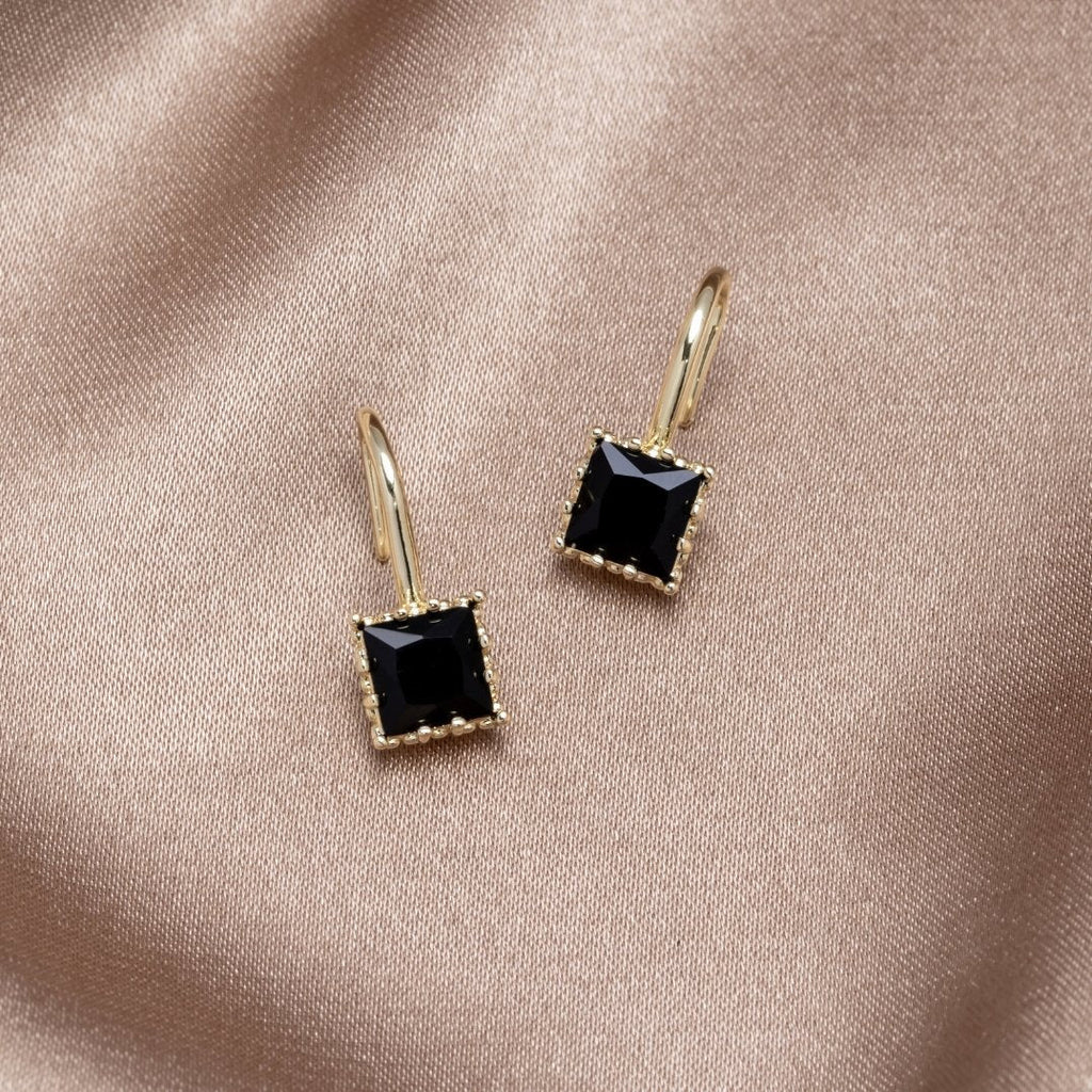 Gouden Piper Black Kristallen Drop Oorbellen