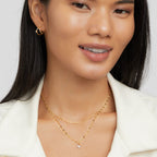 Gouden Piya Kristallen Gelaagde Ketting