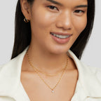Gouden Piya Kristallen Gelaagde Ketting