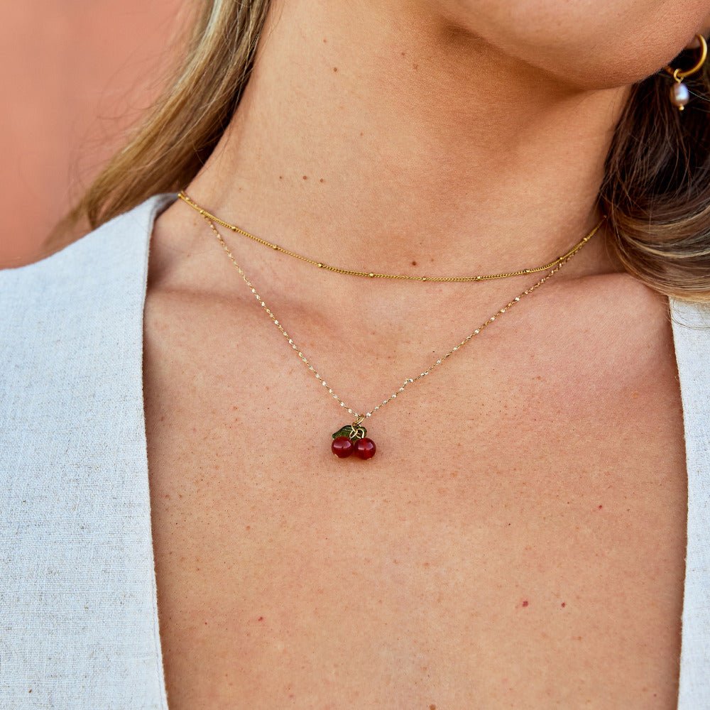 Red Cherry Hanger Ketting Secundaire afbeelding