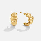 Gouden Rene Puff Oorbellen