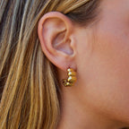 Gouden Rene Puff Oorbellen