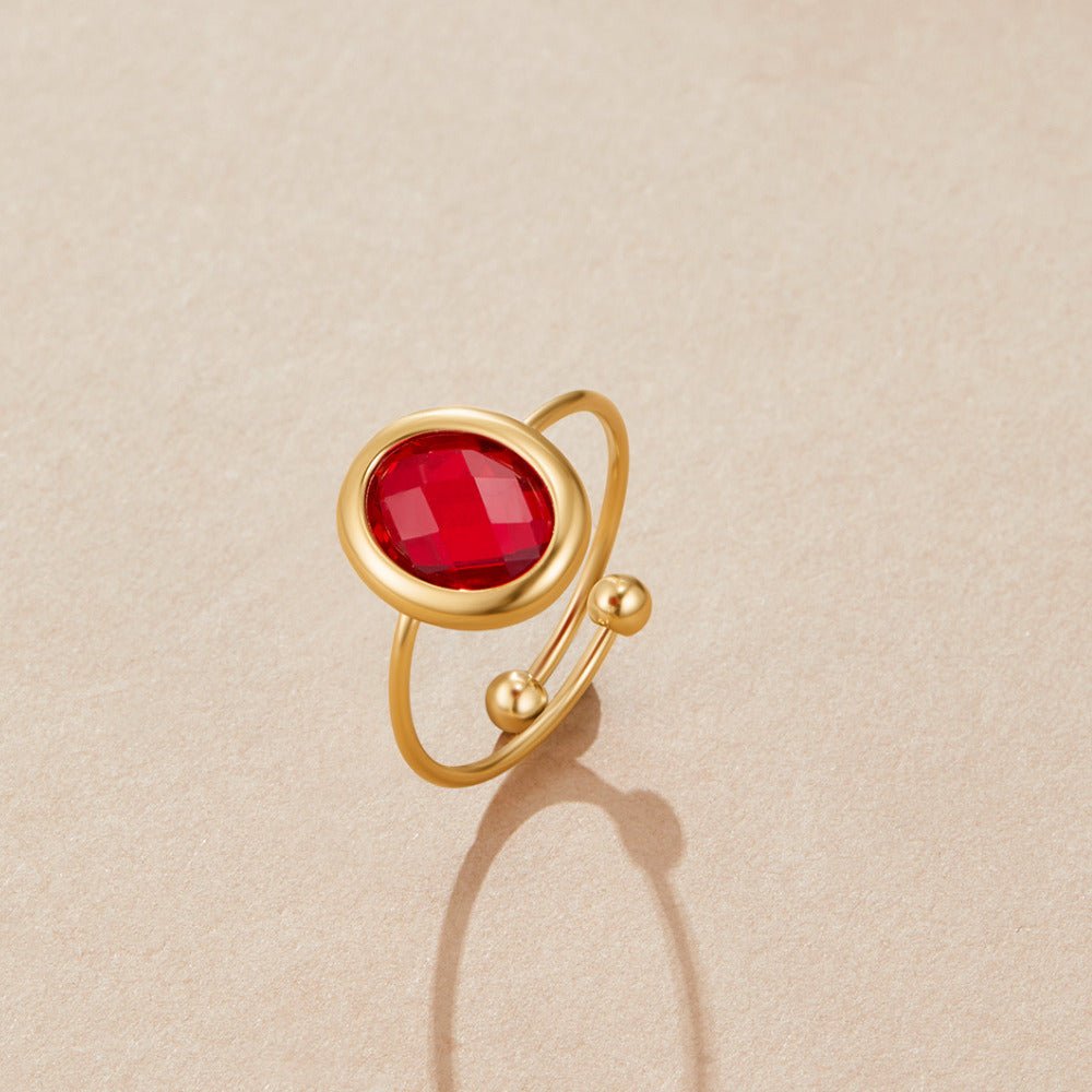 Gouden Ruby Kristallen Ring