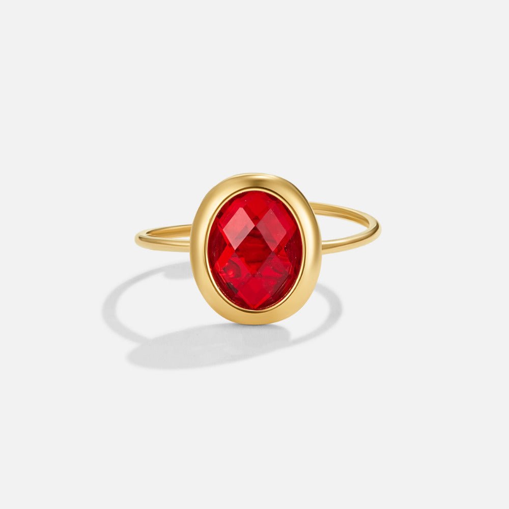 Ruby Kristallen Gouden Ring Hoofdafbeelding