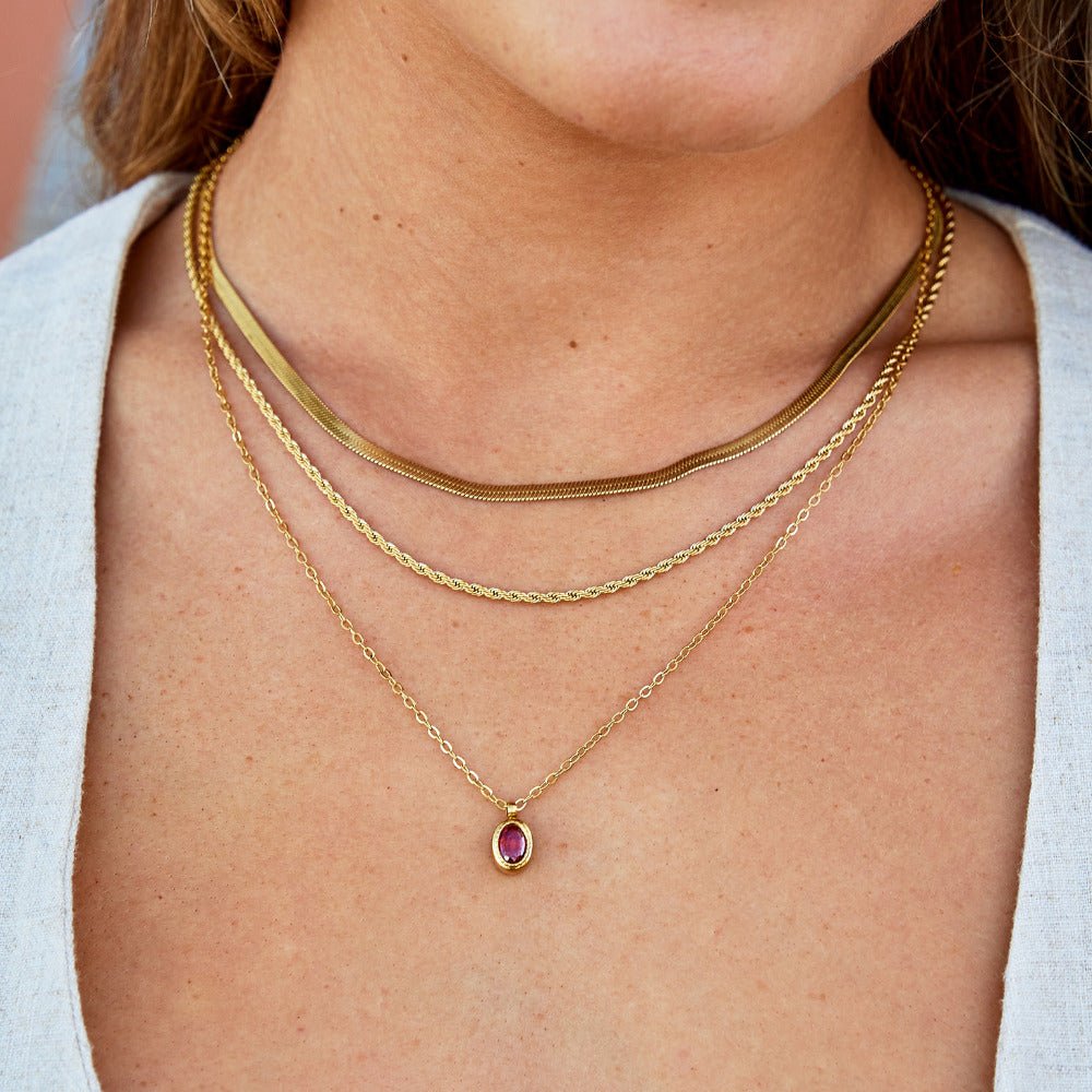 Ruby Red Kristallen Ketting Secundaire afbeelding