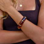 Sabina Goudenen Brown Marbled Armband