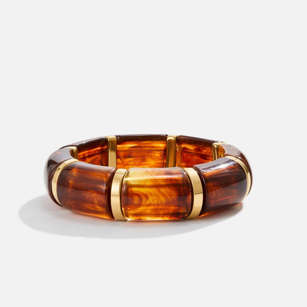Sabina Goudenen Brown Marbled Armband