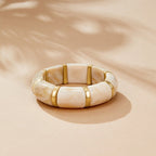 Sabina White Marbled Armband