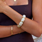 Sabina White Marbled Armband