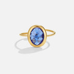 Sapphire Blue Kristallen Gouden Ring