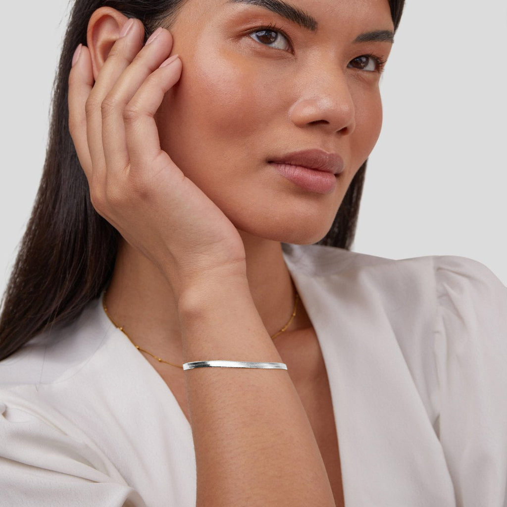 Sarya Snake Ketting Zilveren Armband
