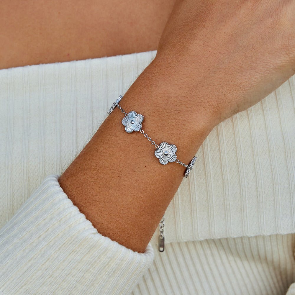 Zilveren Clover Armband Secundaire afbeelding