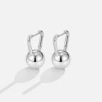 Zilveren Dumbbell Ronde Oorbellen