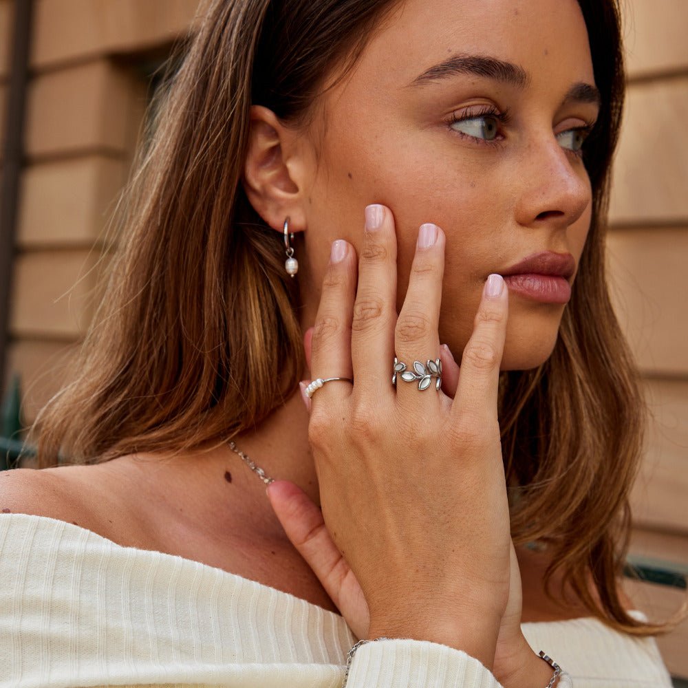 Zilveren Leaf Ring