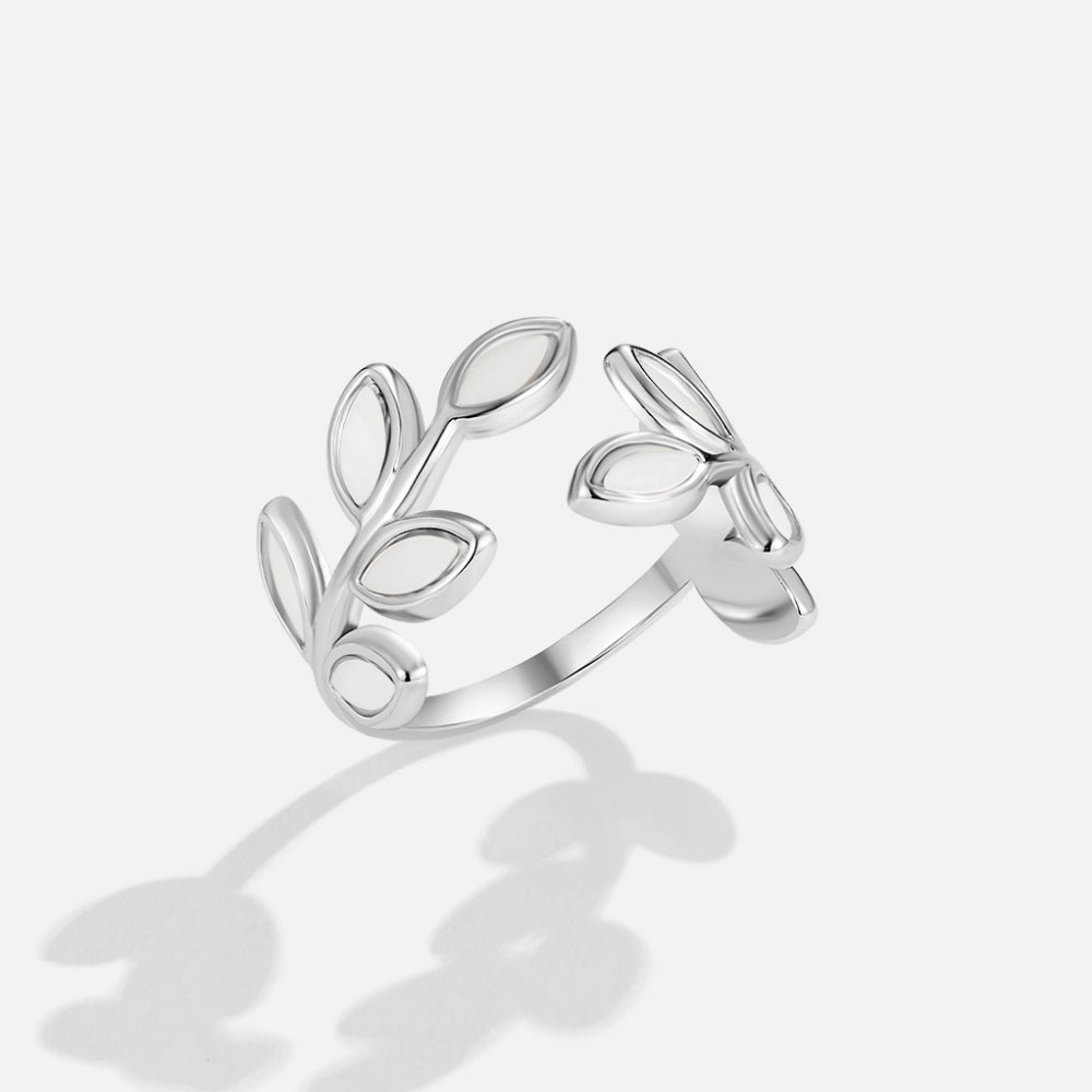 Zilveren Leaf Ring