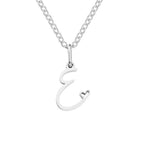 Zilveren Letter Hart Ketting