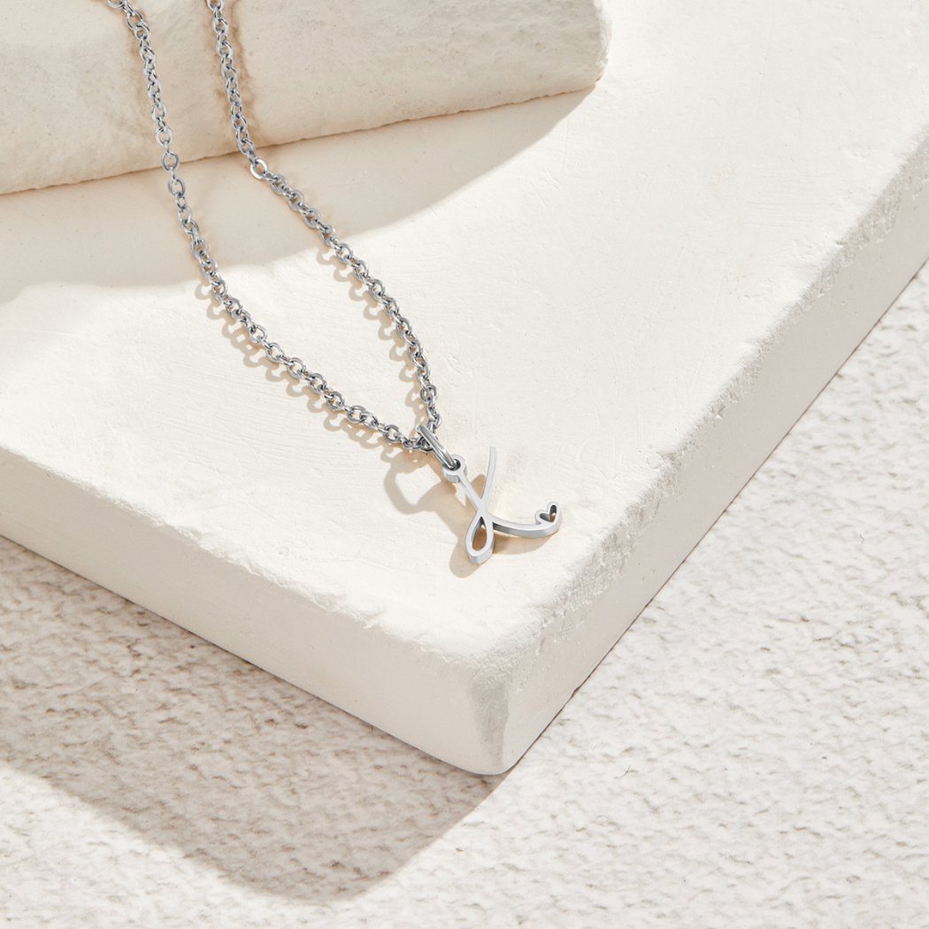 Zilveren Letter Heart Ketting Secundaire afbeelding