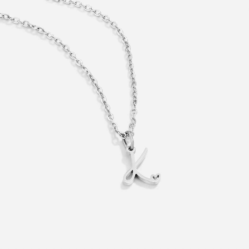Zilveren Letter Heart Ketting Hoofdafbeelding
