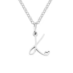 Zilveren Letter Hart Ketting