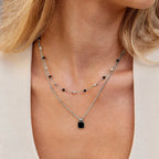 Zilveren Lucia Black Hanger Ketting