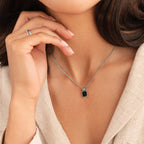 Zilveren Lucia Black Hanger Ketting