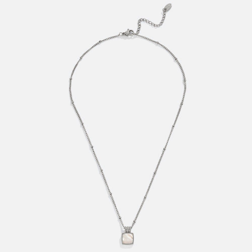 Zilveren Lucia White Shell Hanger Ketting