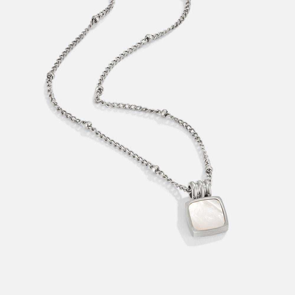 Zilveren Lucia White Shell Hanger Ketting Hoofdafbeelding