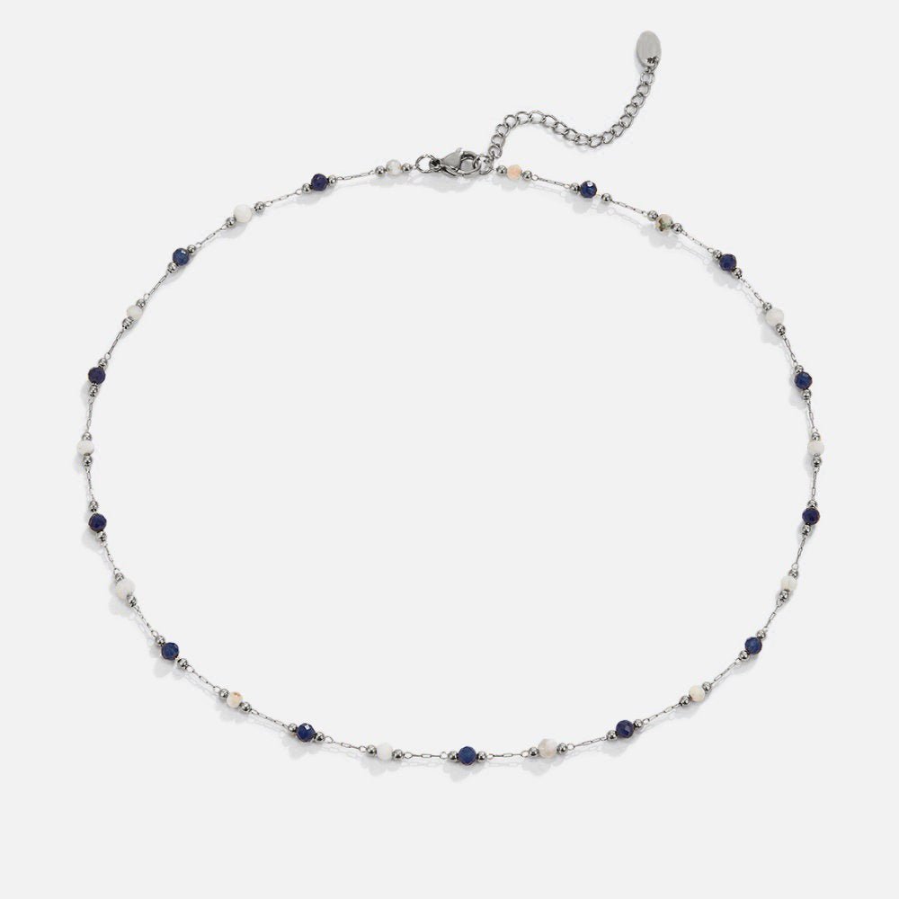 Zilveren Lulu Midnight Beaded Stone Ketting