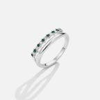 Zilveren Marissa Emerald Groene Gelaagde Ring