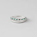 Zilveren Marissa Emerald Groene Gelaagde Ring