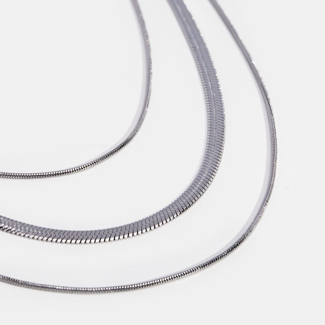Zilveren Multi-Gelaagde Ketting  Ketting