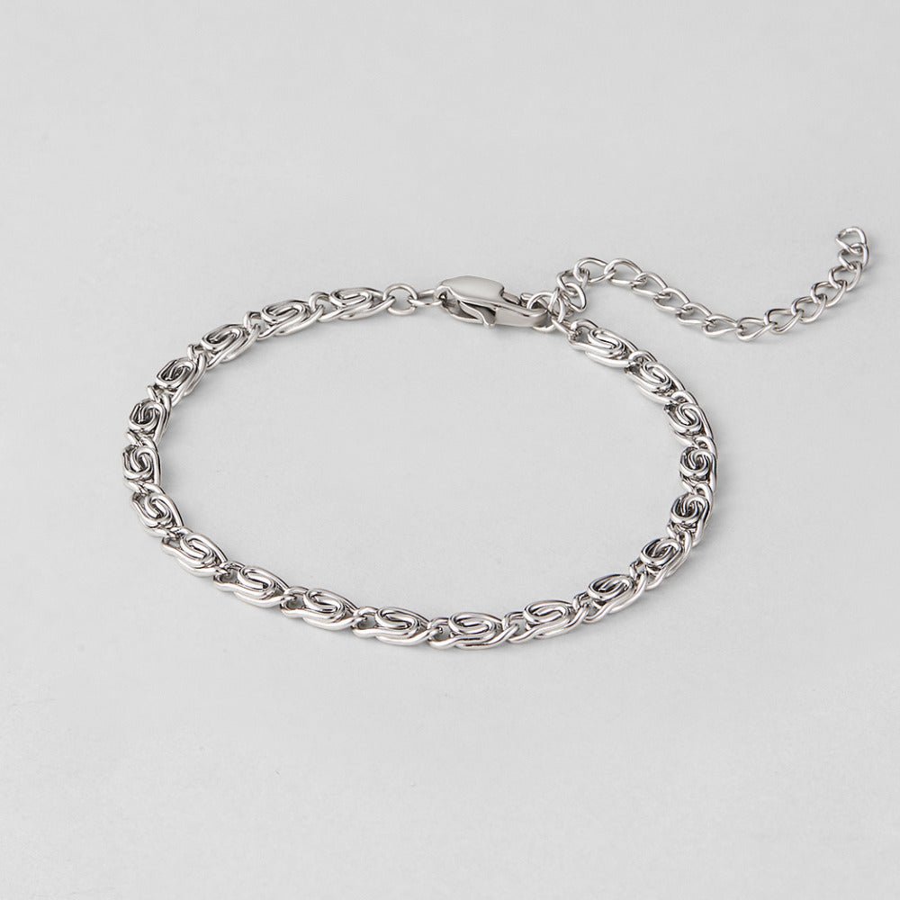 Zilveren Swirl Link Ketting Armband