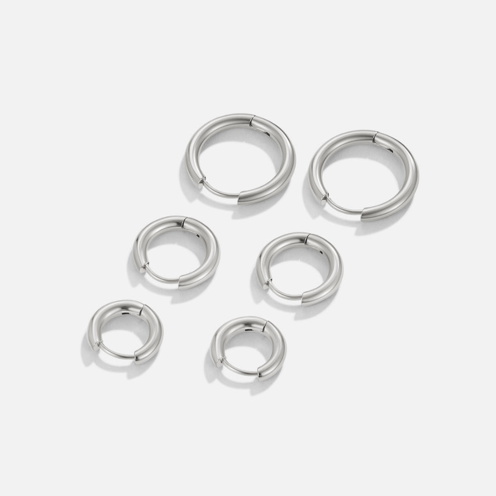 Zilveren Trio Mini Ronde Oorbellen Set Hoofdafbeelding