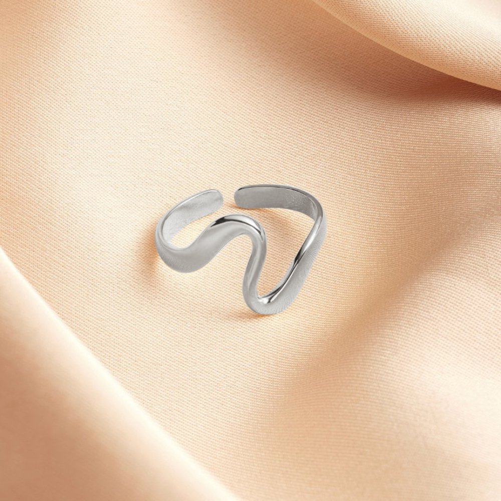 Zilveren Wave Ring